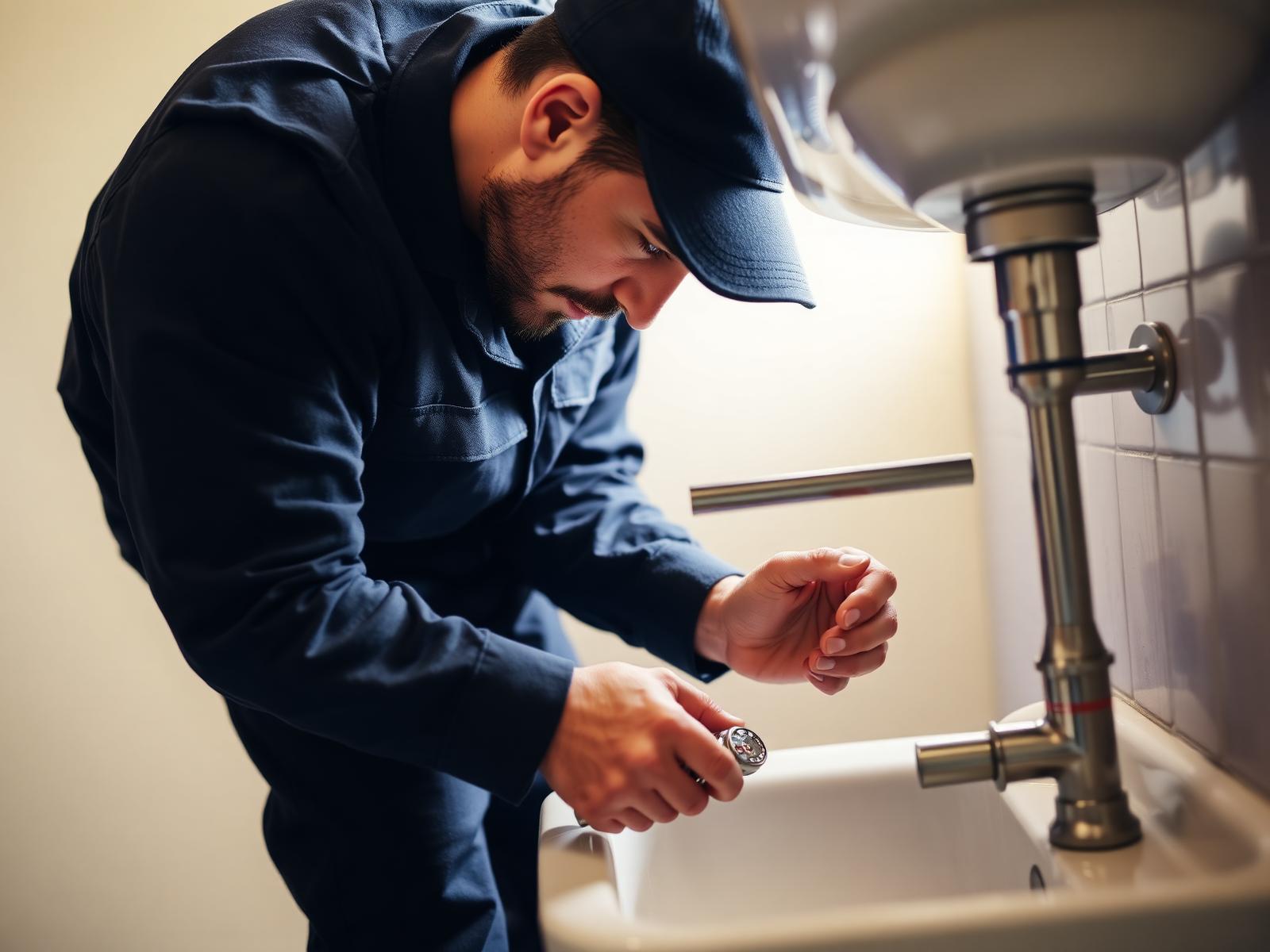 Licensed New Jersey plumber repairing a chrome sink fixture